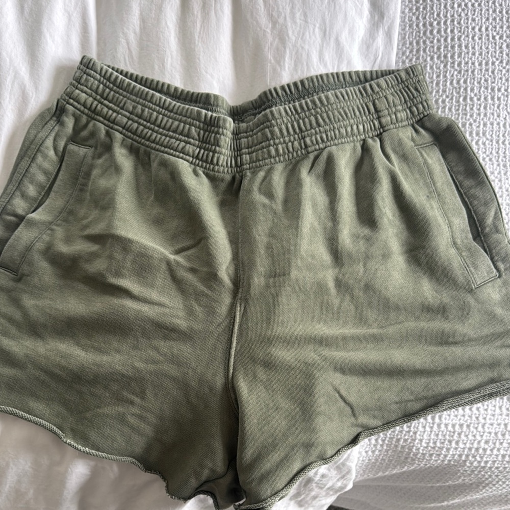 Aerie Green Athletic Shorts Lightweight Elastic Waistband